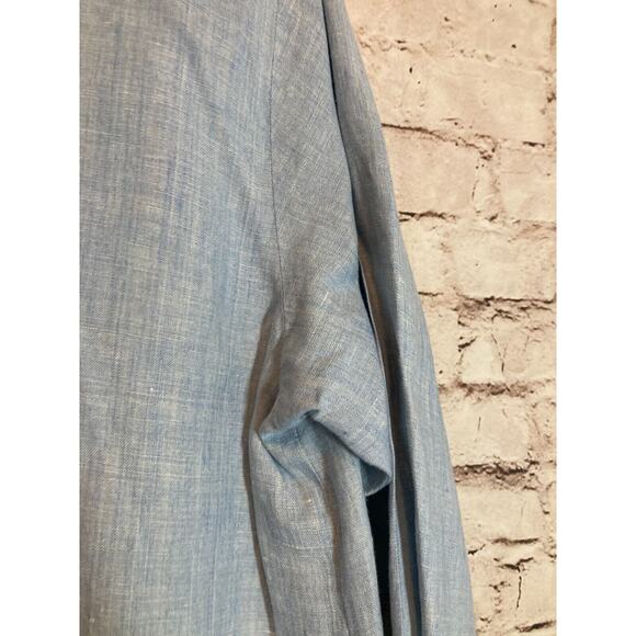 CTC Linens Top Womens XL Icy Blue Lagenlook Tunic Beachy Lightweight Boxy - Picture 6 of 13